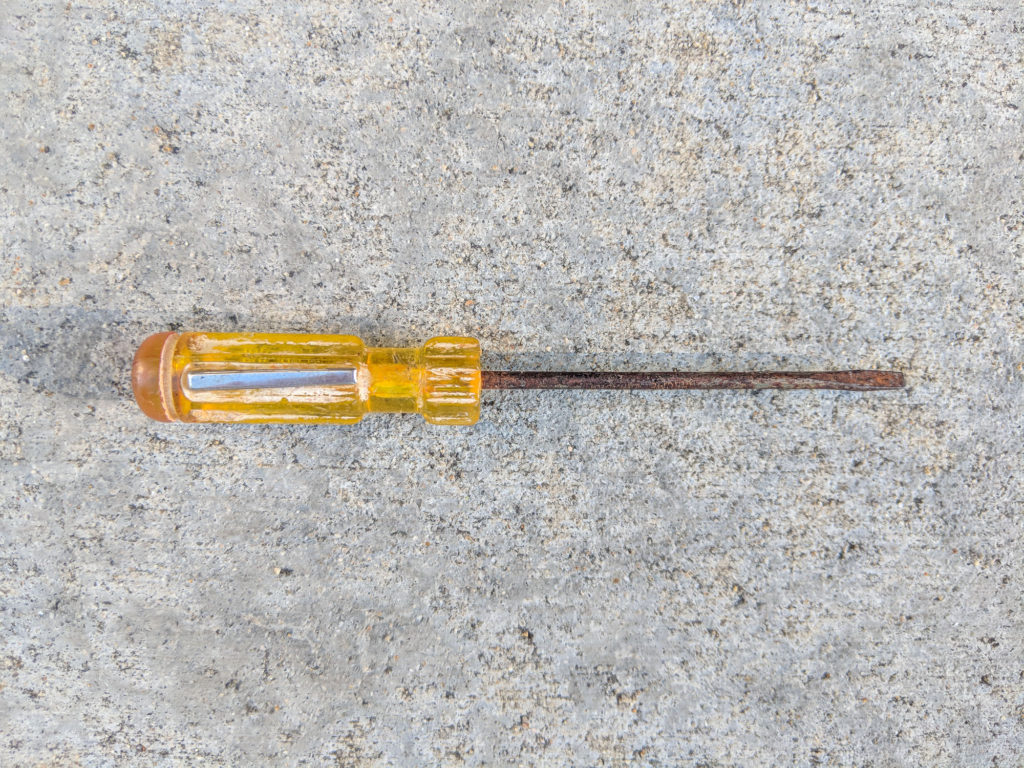 Rusty flat-head screwdriver