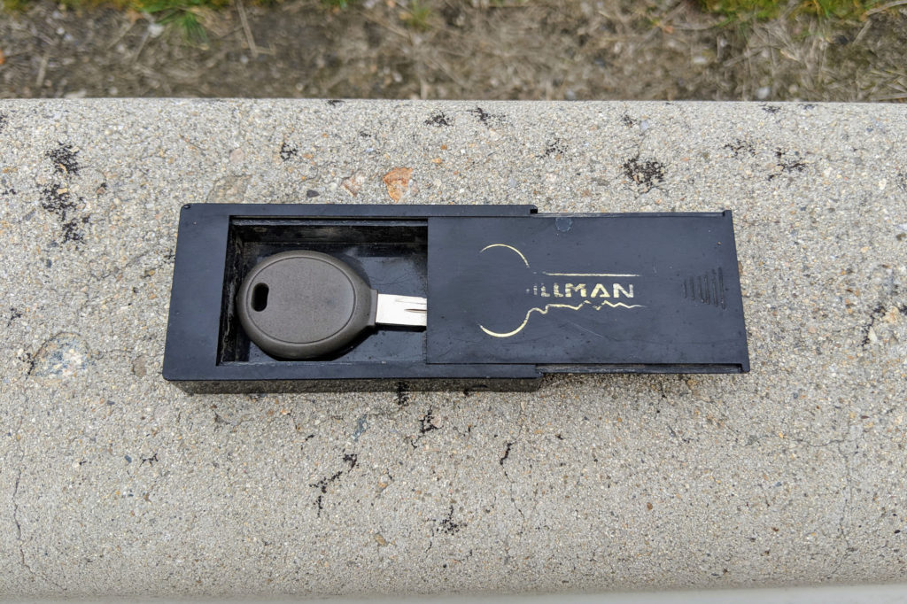 Key in a Hillman magnetic key box