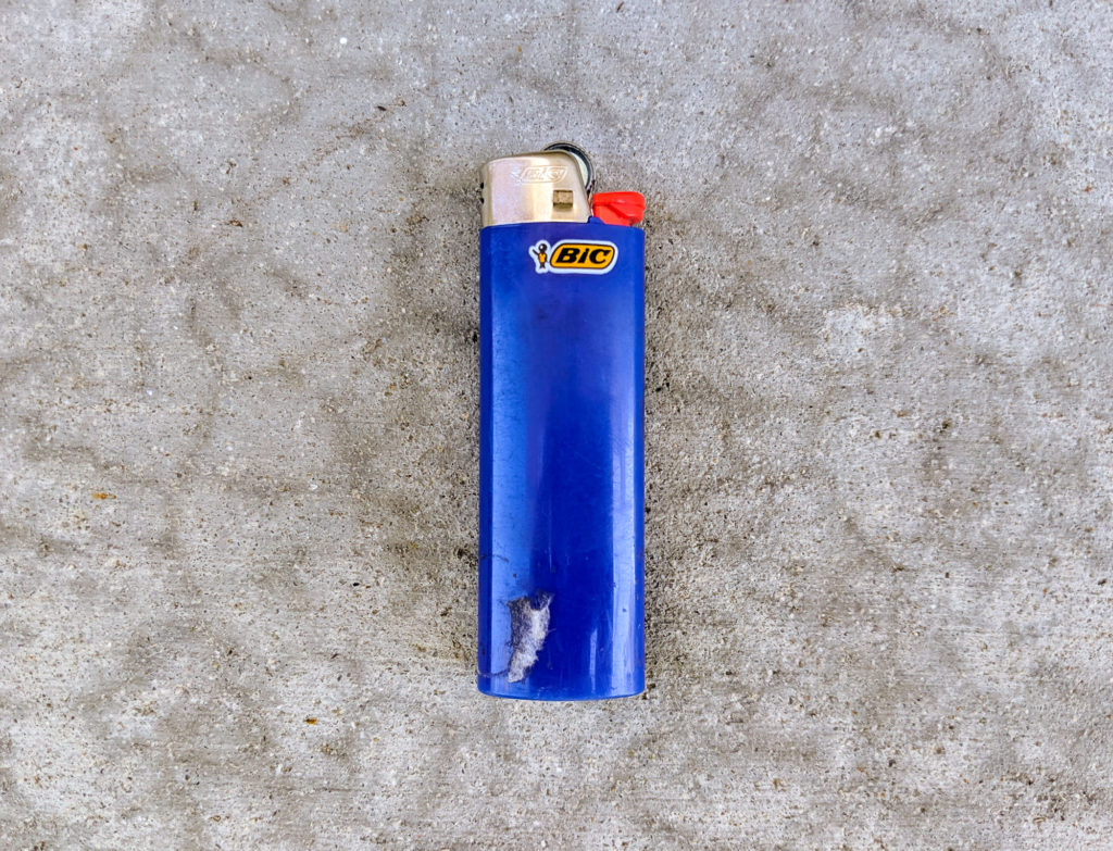 Blue BIC lighter