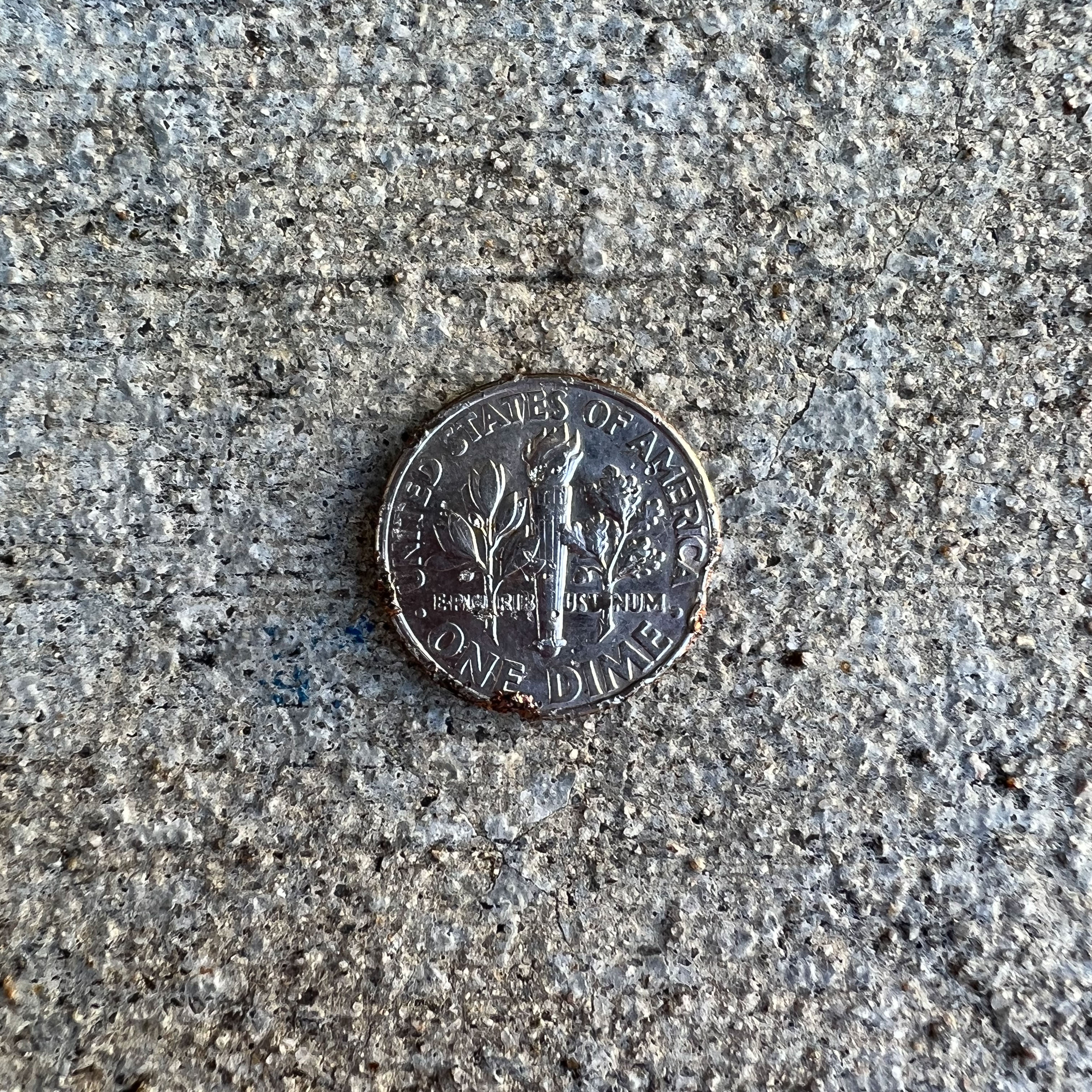 Tail side of a dime