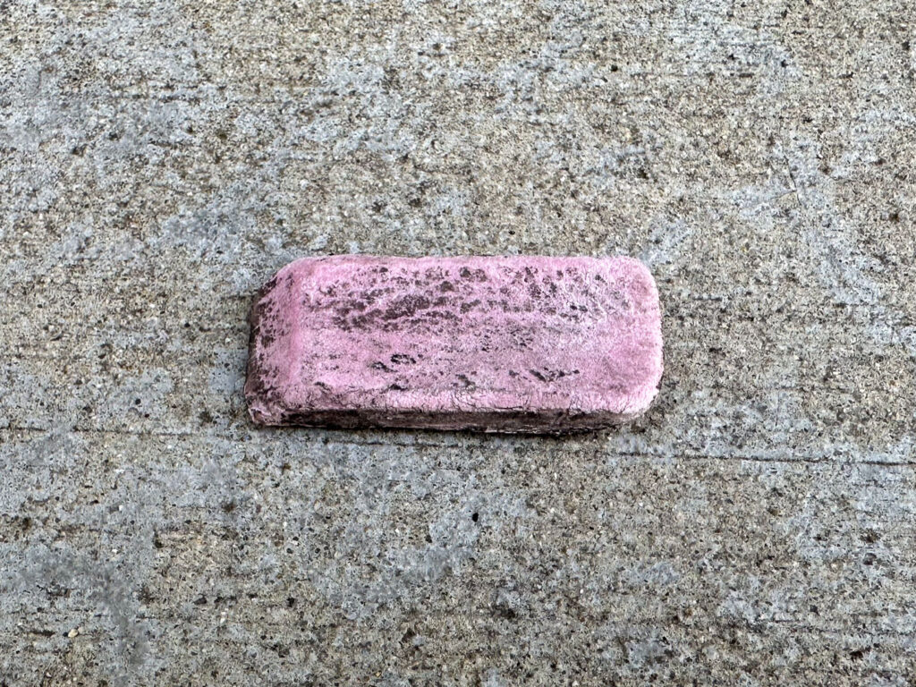 Scuffed-up pink eraser