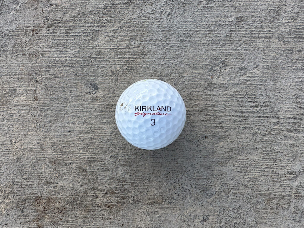 Kirkland Signature 3 golf ball.