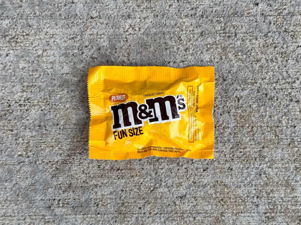 Fun size package of Peanut M&M's